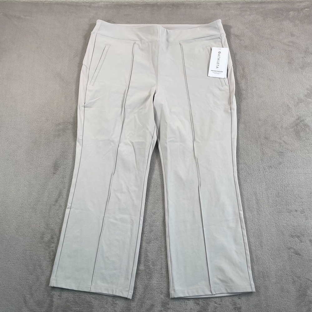 Athleta Headlands Hybrid Wide Leg Pants Women 20 Light‎ Grey Pull On NWT $119